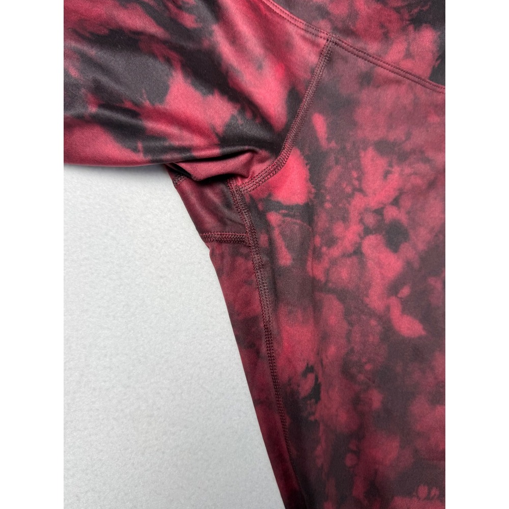 NOBULL Womens Tie Dye Cropped Leggings Red Black Size S Workout Tights - Picture 10 of 10